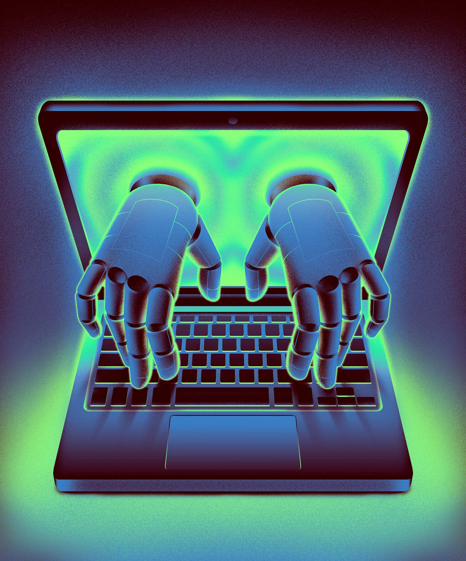 Adrián Astorgano - for De Morgen - Cover and spot illustrations for an article about the uses of AI as an assistant in different jobs