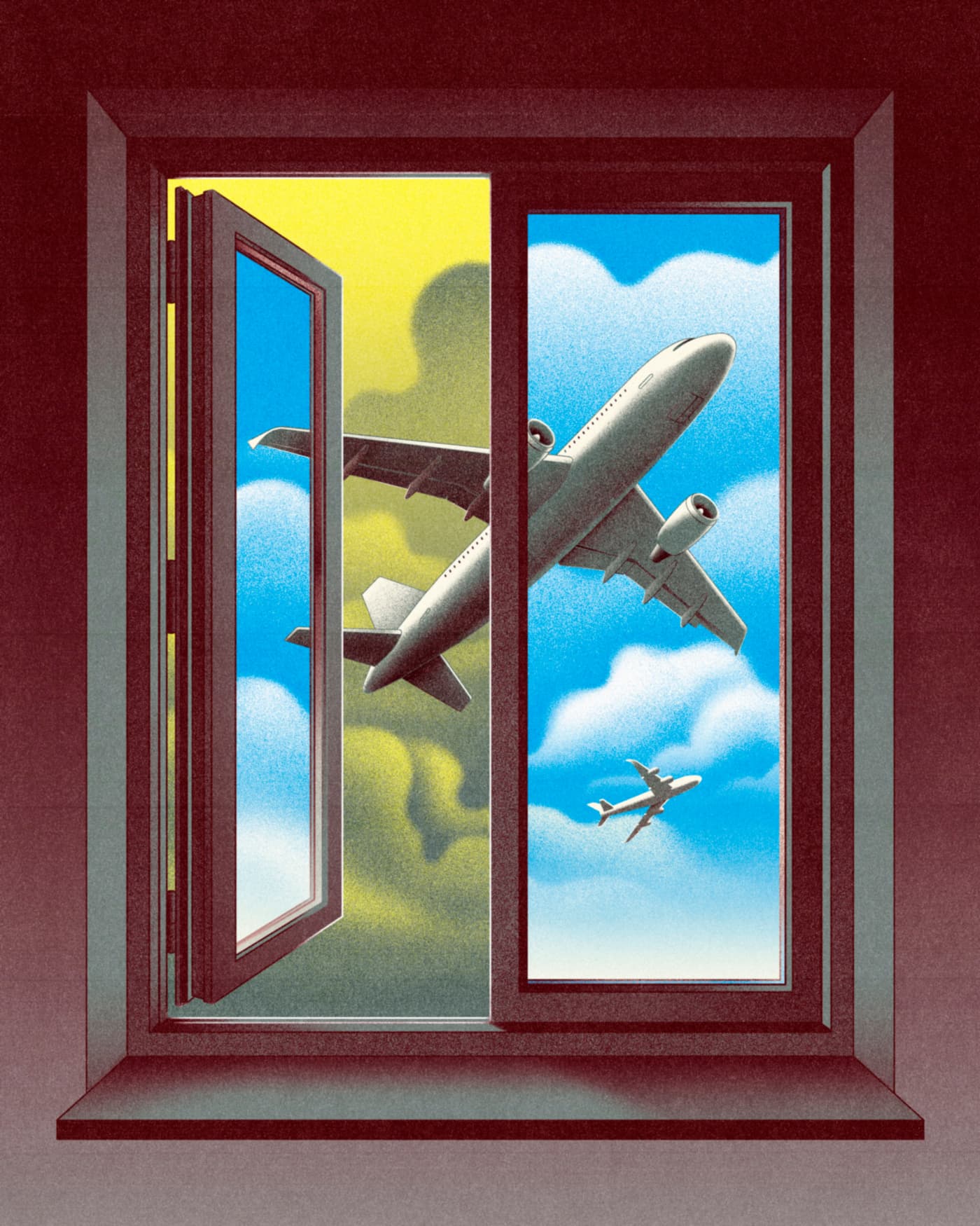 Adrián Astorgano - for Zetland - Illustration accompanying an article about nanoparticles from an airport near a residential area