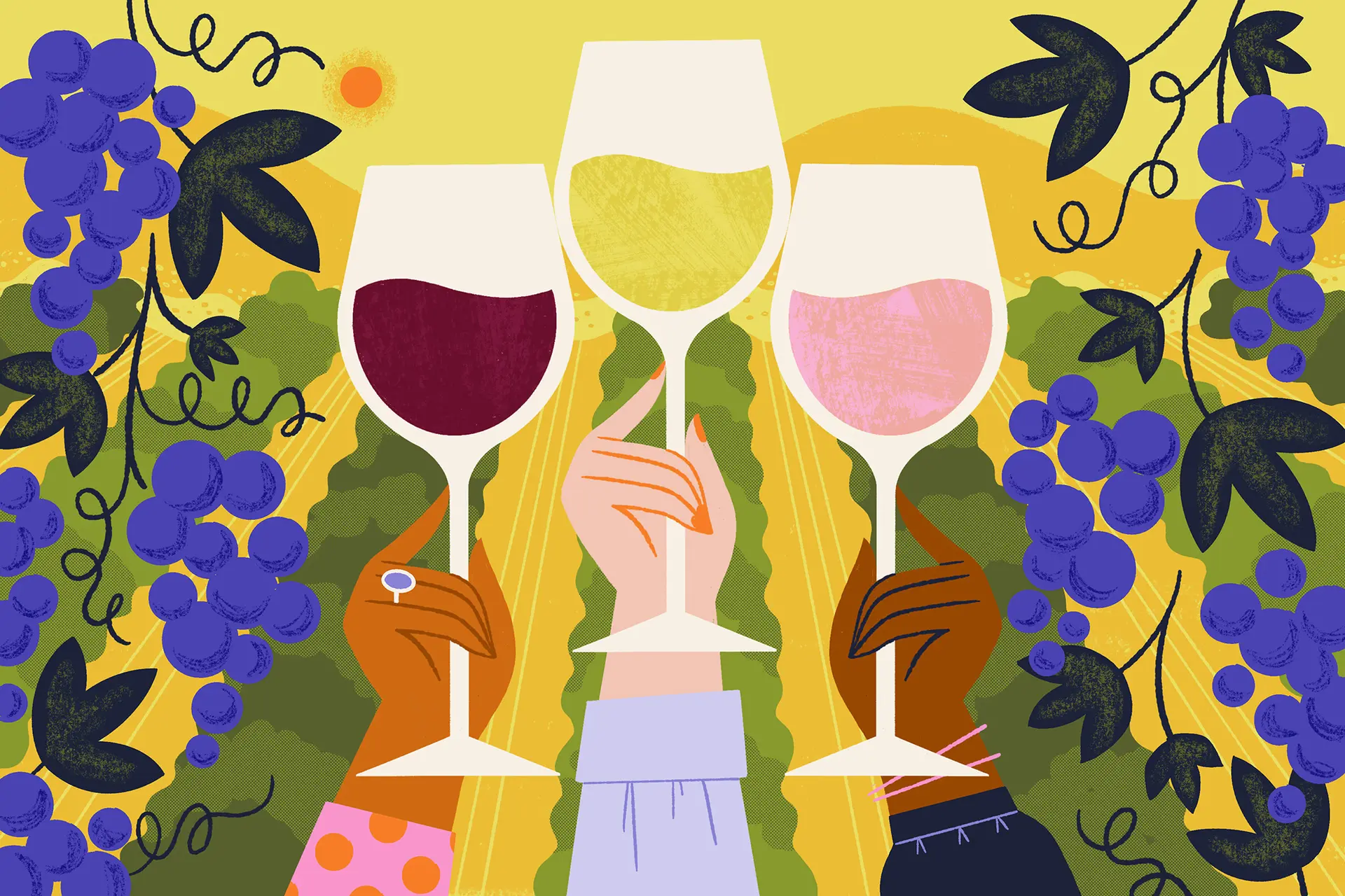 Ellen Surrey - for Wine Enthusiast - Podcast illustration for California’s Women in Wine